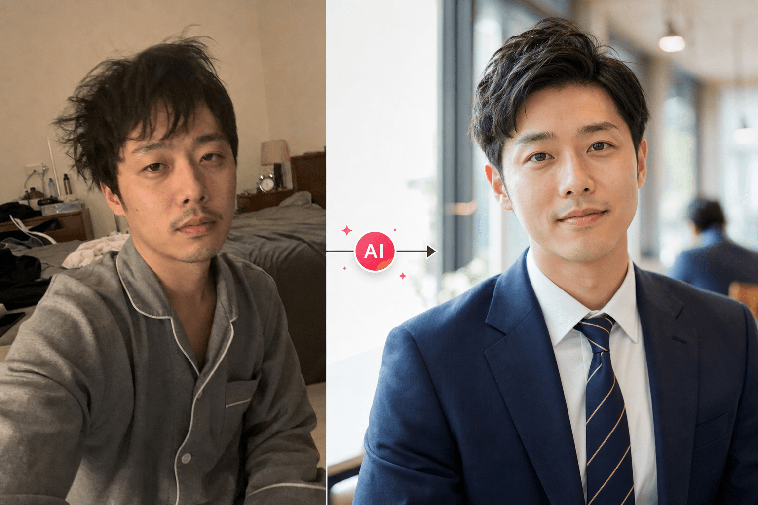 プロフィール写真の改善前と改善後の比較