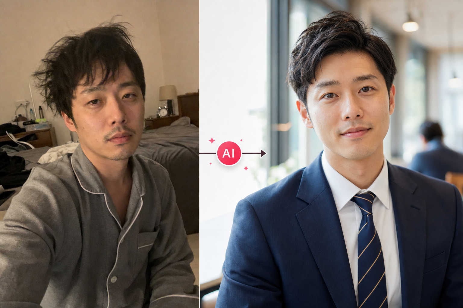 男性スーツスタイルのBefore/After